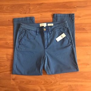 NWT Anthro Blue Cropped Chinos